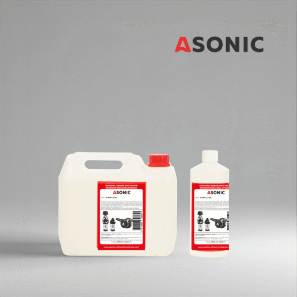 ASONIC AS-BIOX – ultraskaņas tīrītājs bioloģiskajiem atliekvielām ASONIC AS-BIOX mazgāšanas līdzeklis 1 l, 5 l un 25 l kannās bioloģisko atlieku noņemšanai.