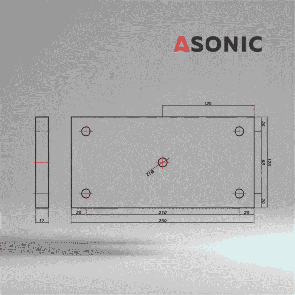 ASONIC HEATER-1000W-5 skrūves-2 ārējais ultraskaņas tīrītāja rezervuāra sildītājs