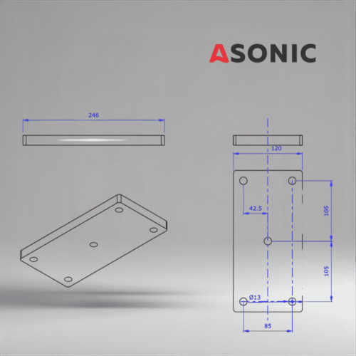 ASONIC HEATER-1000W-5 skrūves-3 ārējais ultraskaņas tīrītāja rezervuāra sildītājs