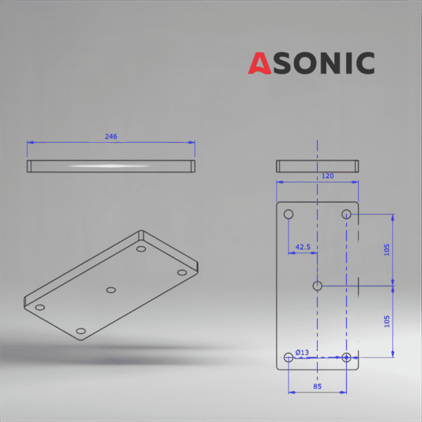 ASONIC HEATER-1000W-5 skrūves-3 ārējais ultraskaņas tīrītāja rezervuāra sildītājs
