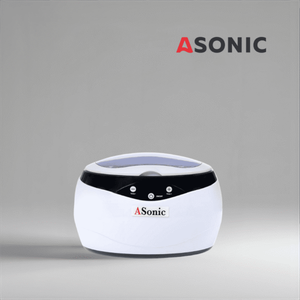 ASONIC HOME-650 ultraskaņas tīrītājs, paredzēts ikdienas lietošanai mājās, kompakts aparāts rotaslietu un brilles tīrīšanai.