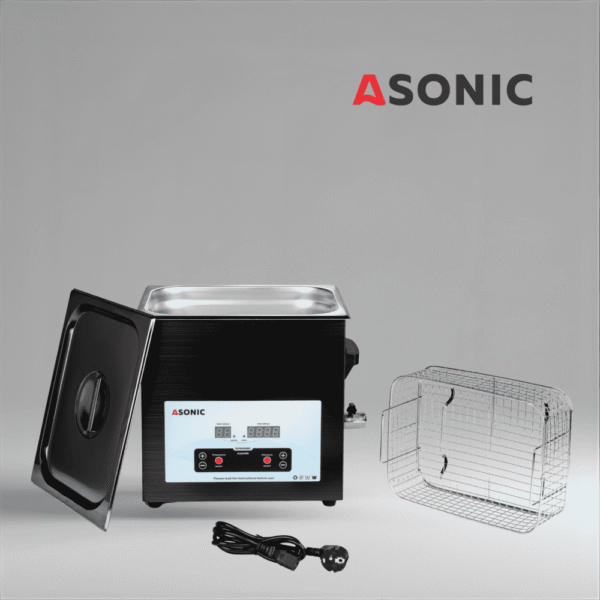 ASONIC MED-100-5 Nerūsējošā tērauda ultraskaņas tīrīšanas iekārta ar ciparu vadības elementiem