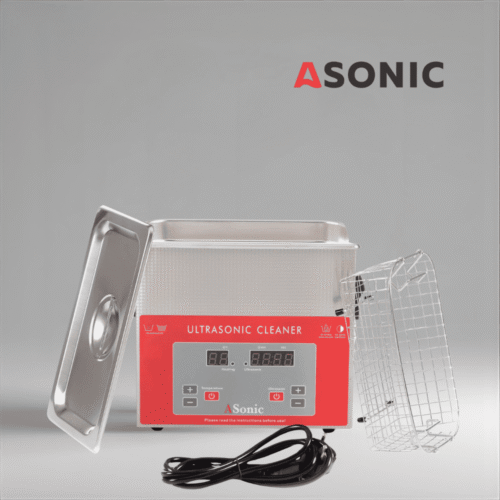 ASONIC PRO 3L nerūsējošā tērauda ultraskaņas tīrītājs ar slēgtu vāku darbnīcu un laboratoriju tīrīšanai.