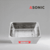 ASONIC 29L rūpnieciskais ultraskaņas tīrītājs ar slēgtu nerūsējošā tērauda vāku smagai profesionālai tīrīšanai.