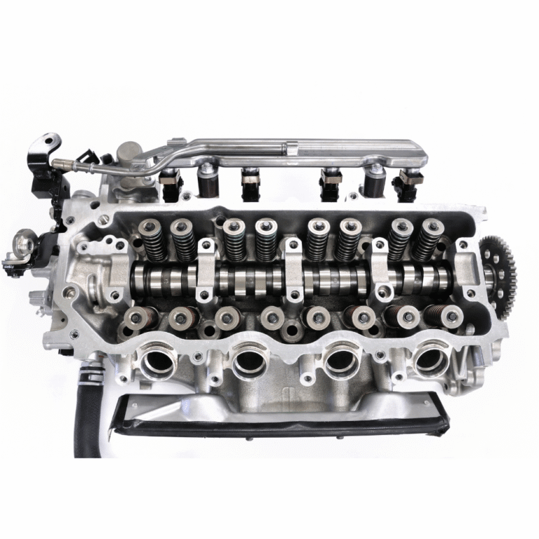 Liela automašīnas dzinēja daļa ir atklāta