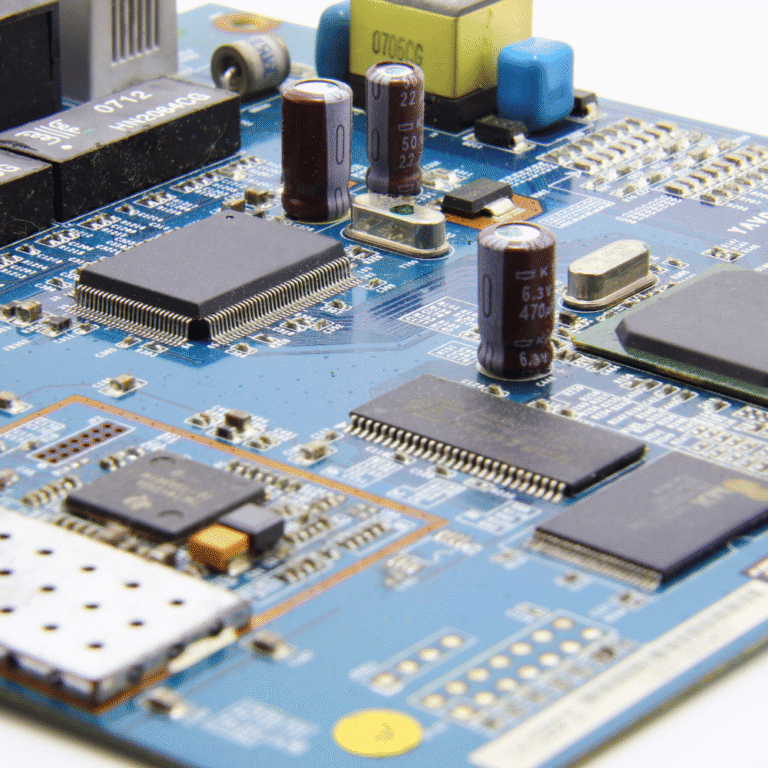 PCB ar elektroniskām sastāvdaļām